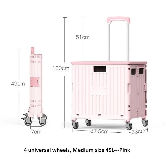 4 Wheel Foldable Shopping Trolley